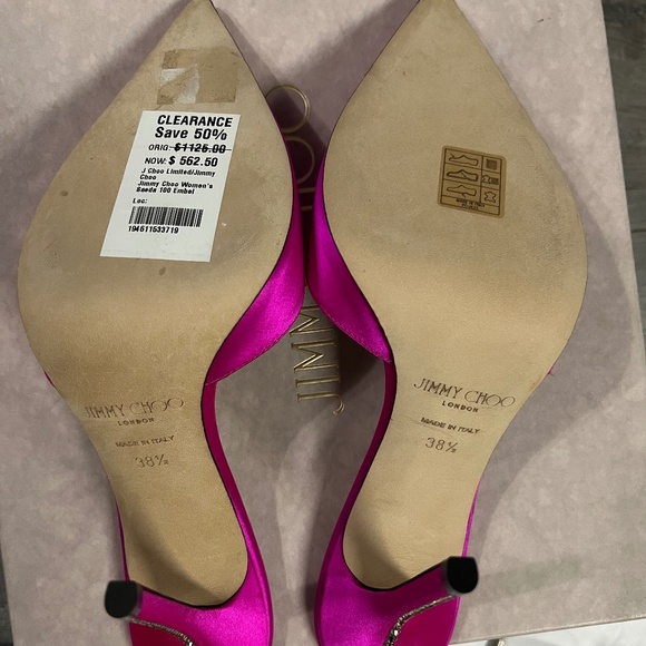Jimmy Choo Saeda 100 fuschia crystal heels